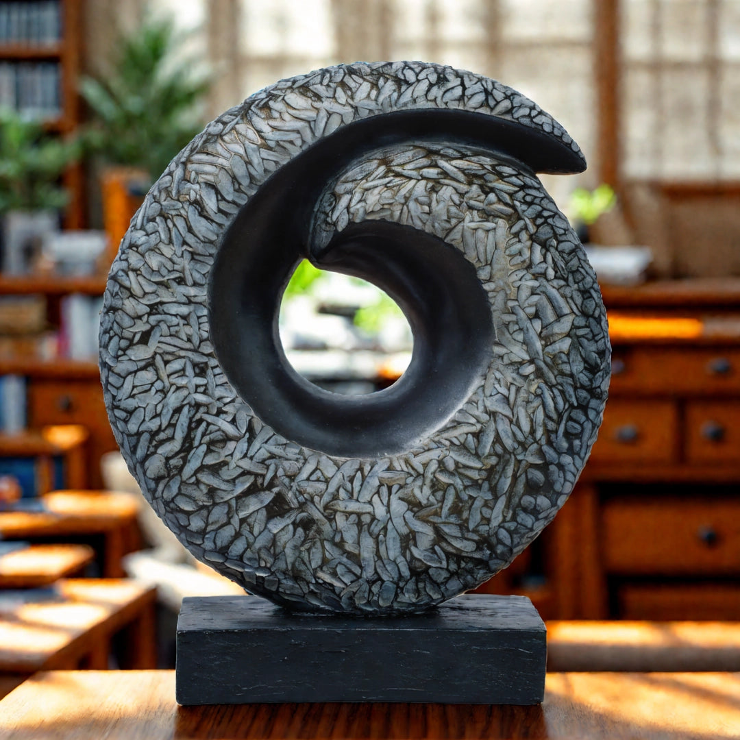 Ashnam Circular Modern Art: Central Void - Rust Iron, 26 Cm