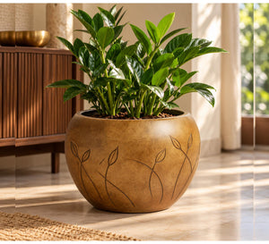 Botanical Orb Indoor Planter – Antique Bronze - Lifestyle