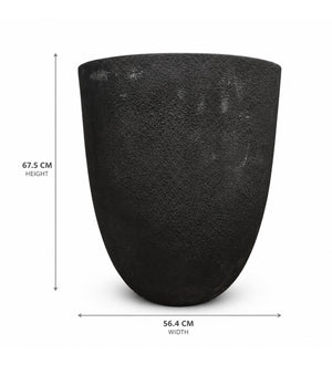 Contemporary Round Planter – Black - Dimensions
