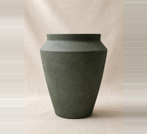 Contemporary Planter Vase – Olive Green - Close-up