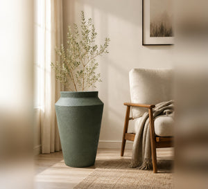 Contemporary Planter Vase – Olive Green - Lifestyle