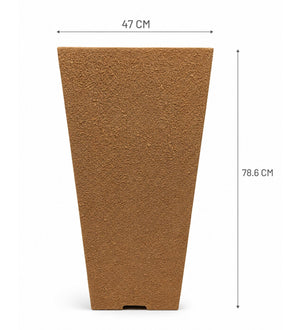 Tall Tapered Planter – Earthy Brown - Dimensions