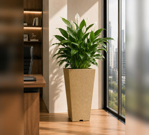 Tapered Textured Planter – Antique Finish - Lifestyle