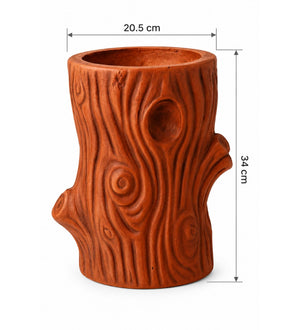 Woodland Trunk Indoor Planter – Rustic Teak Brown - Dimensions