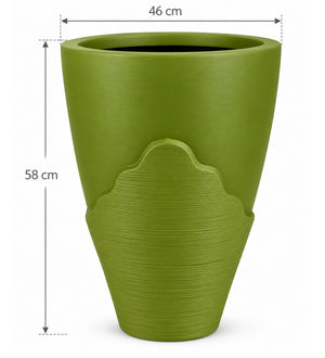 Contour Crest Outdoor Planter – Olive Green - Dimensions