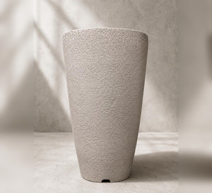 Tall Tapered Planter – Ivory Stone Finish - Close-up