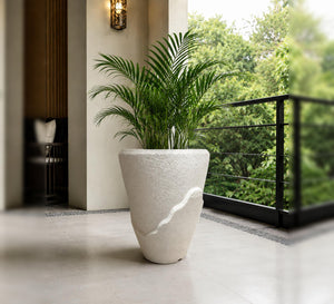 Sculptural Organic Planter - White Finish - Lifestyle