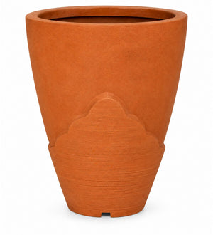 Terra Sculpt Indoor Planter – Terracotta Orange - White background