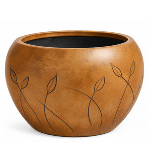 Botanical Orb Indoor Planter – Antique Bronze - White background
