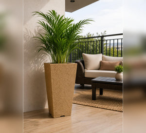Tall Tapered Planter – Earthy Brown - Lifestyle