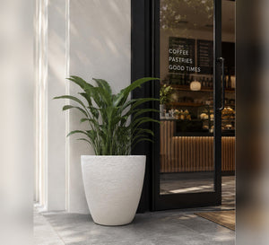 Contemporary Planter – White - Lifestyle
