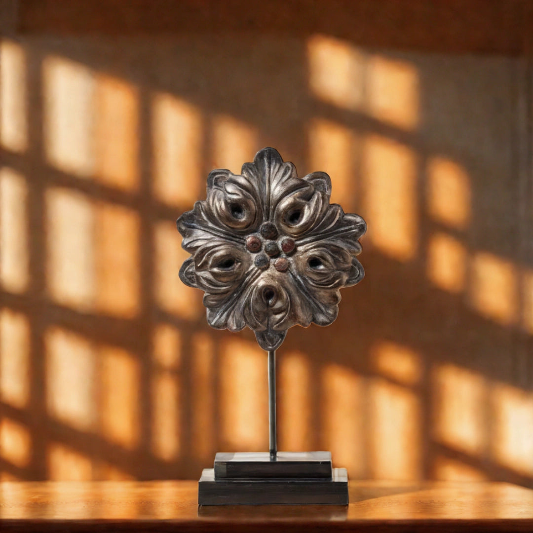 Ashnam Floral Traditional Accent on Stand Medium – Bronze, 41CM