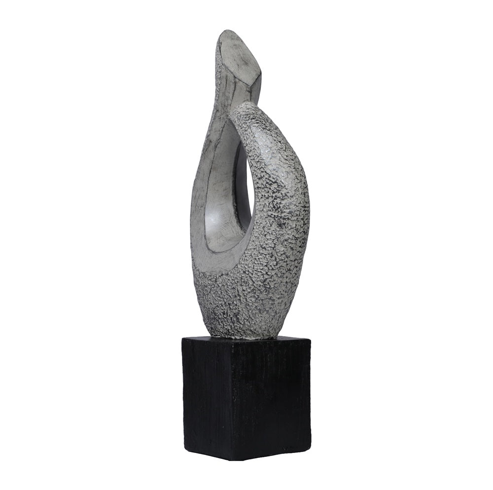 Ashnam Modern Abstract Sculpture Contemporary Home Accent - Cement Grey, 47cm