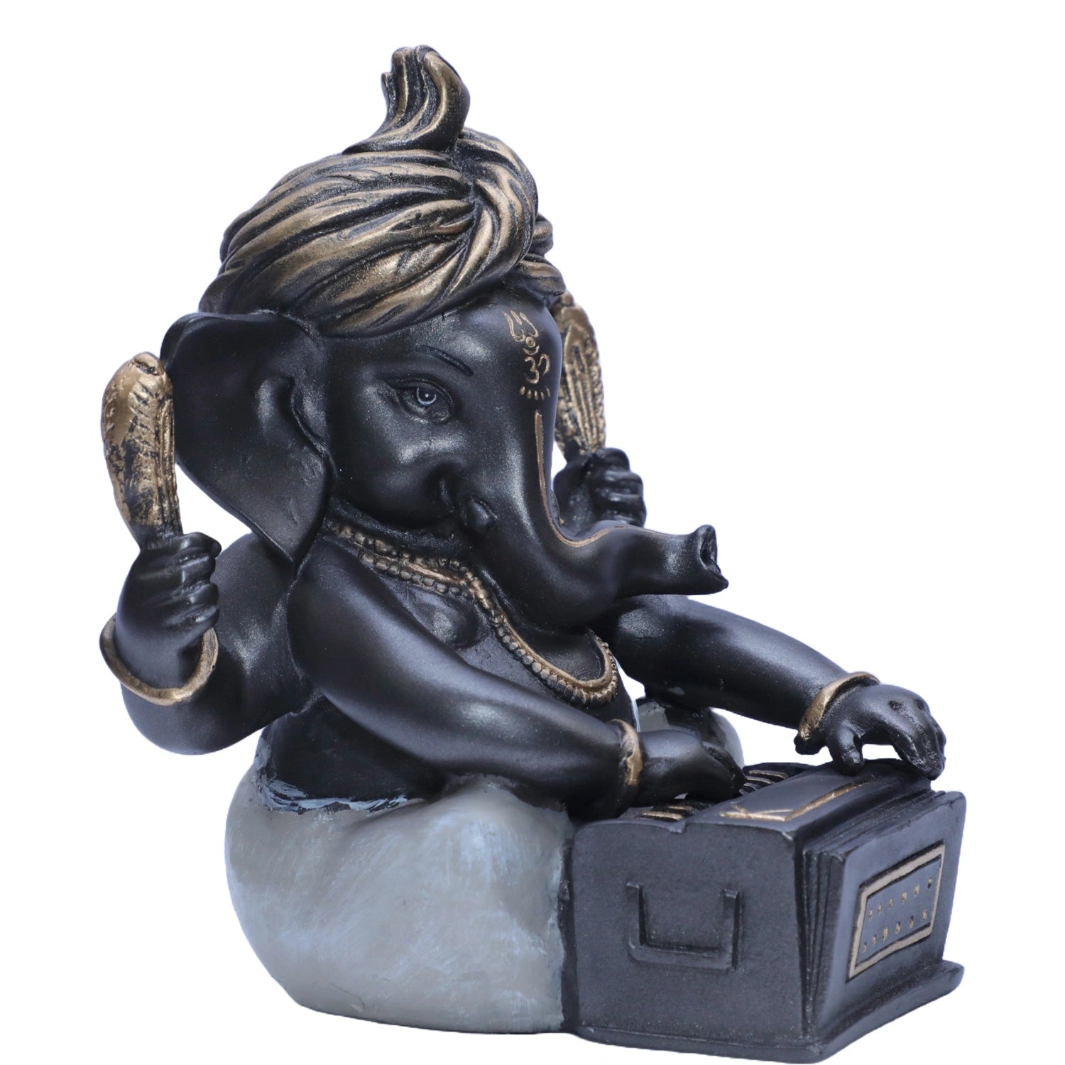 Ashnam Pagadi Harmonium Music Ganesha - Metallic Grey, 17cm