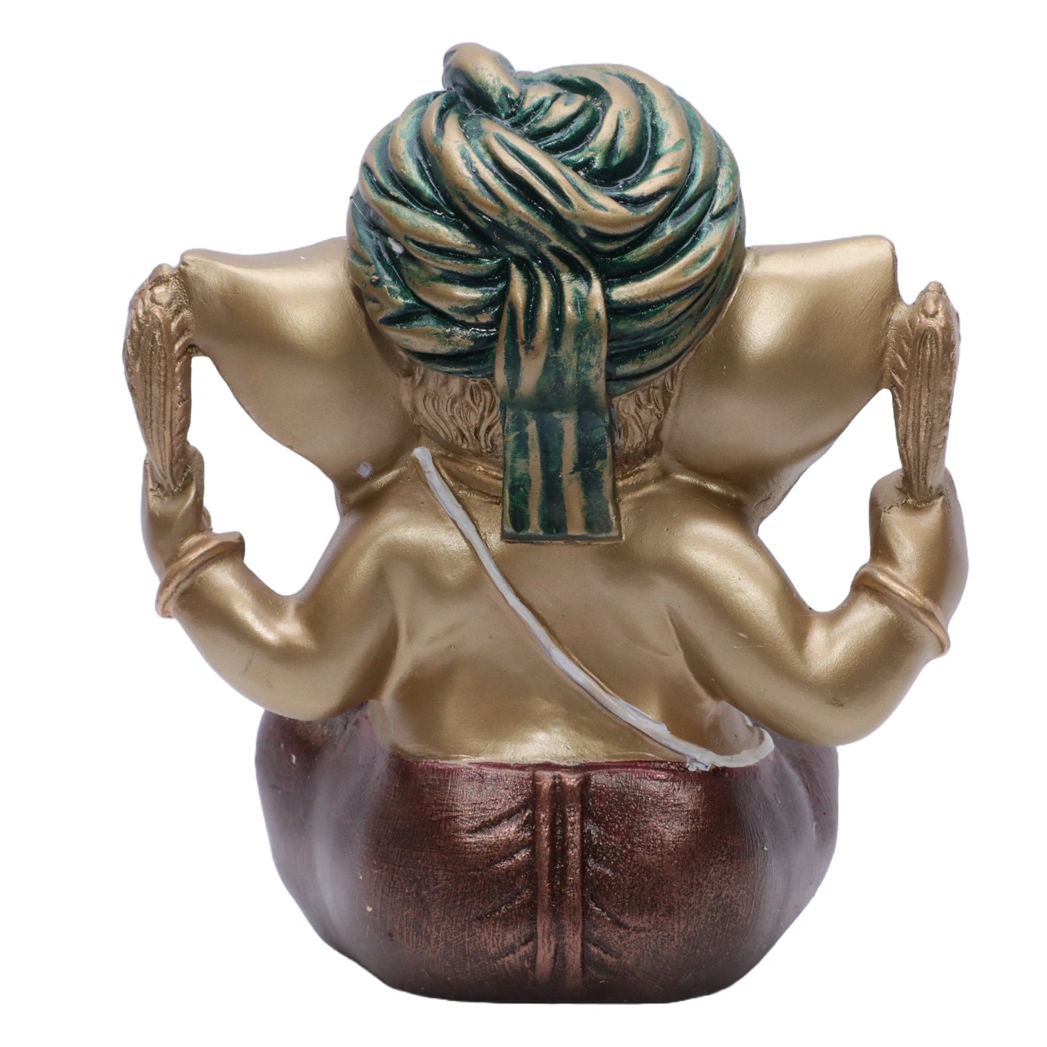 Ashnam Pagadi Manjira Music Ganesha - Gold & Red, 16cm