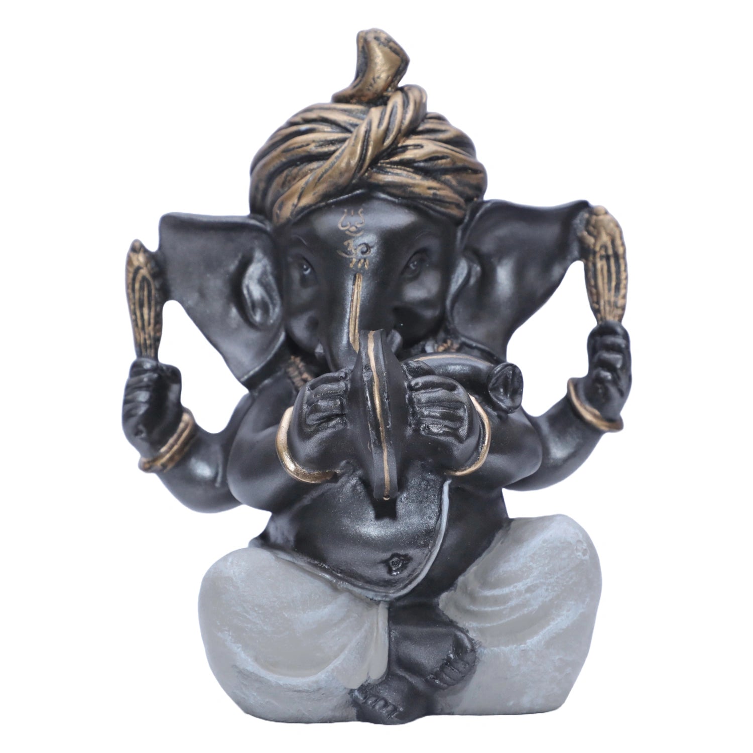 Ashnam Pagadi Manjira Music Ganesha - Metallic Grey, 16cm