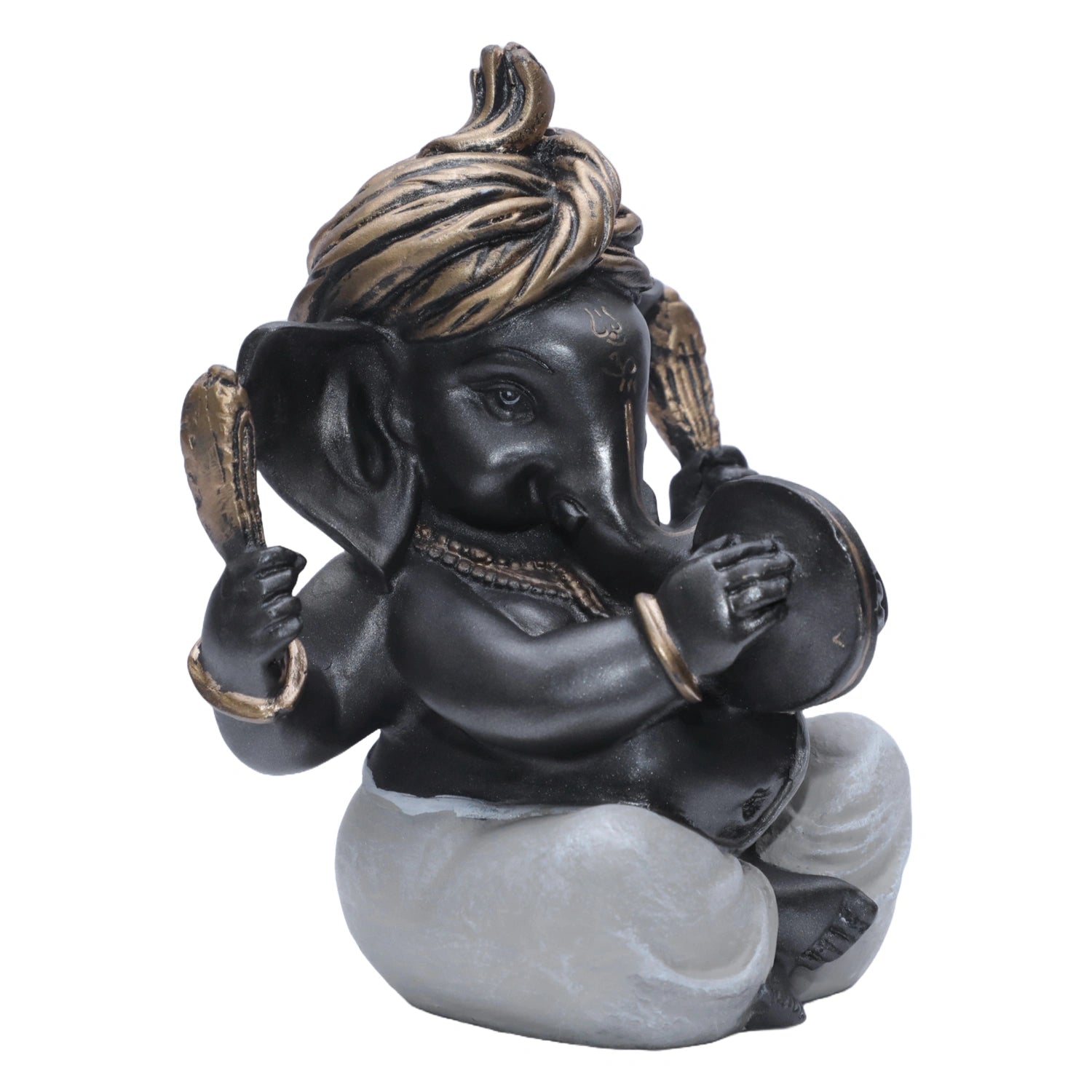 Ashnam Pagadi Manjira Music Ganesha - Metallic Grey, 16cm
