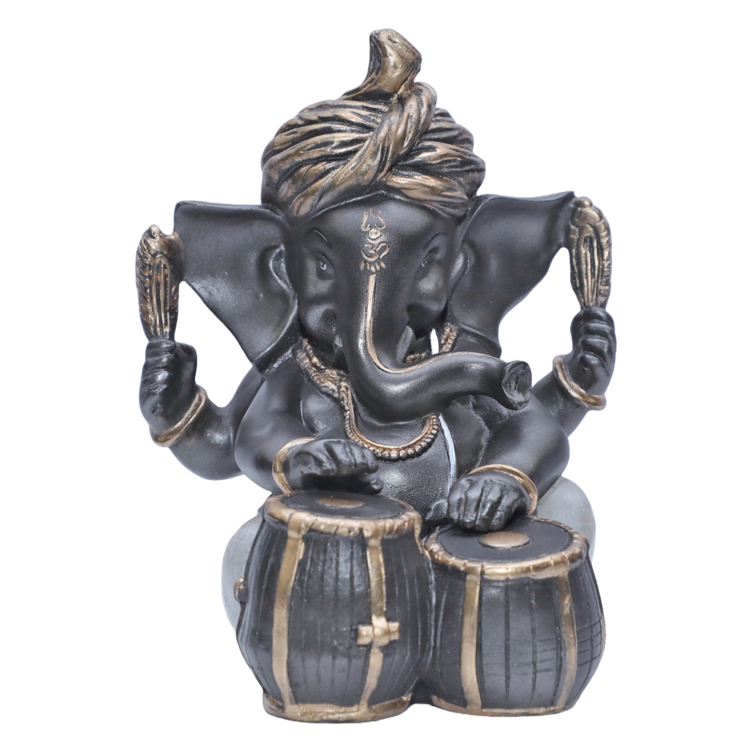 Ashnam Pagadi Tabla Music Ganesha - Metallic Grey, 17cm