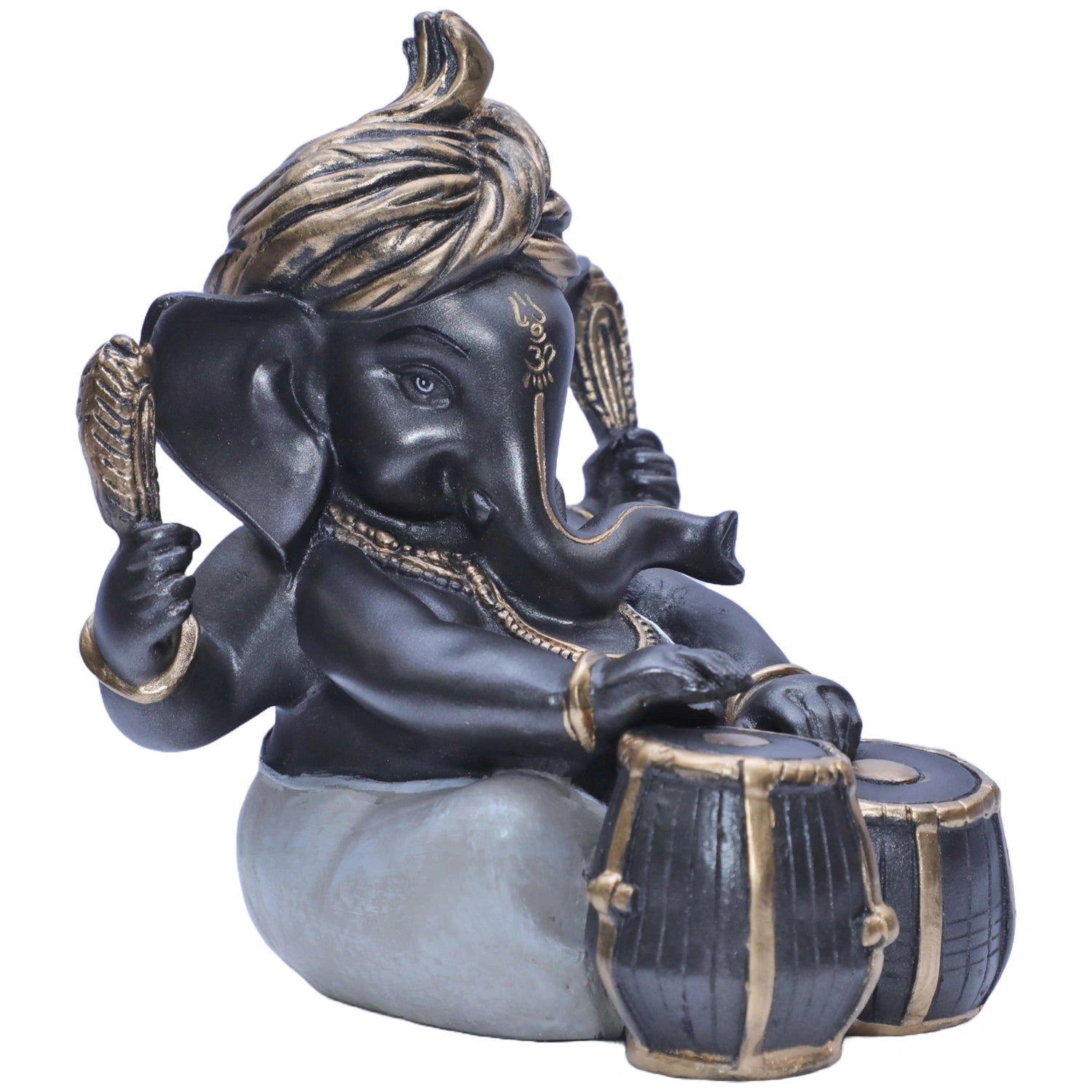 Ashnam Pagadi Tabla Music Ganesha - Metallic Grey, 17cm