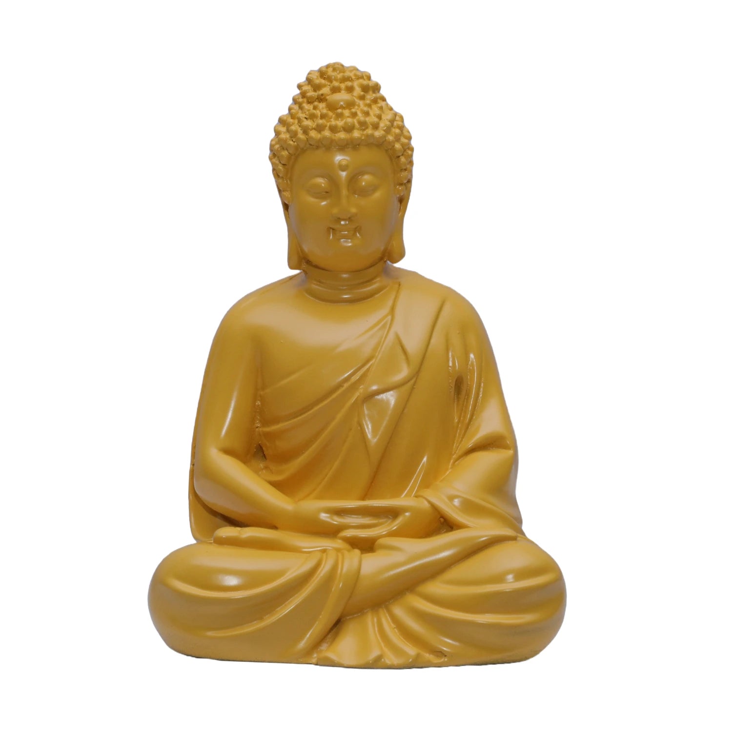 Ashnam Small Meditating Buddha - Orange, 13.5cm