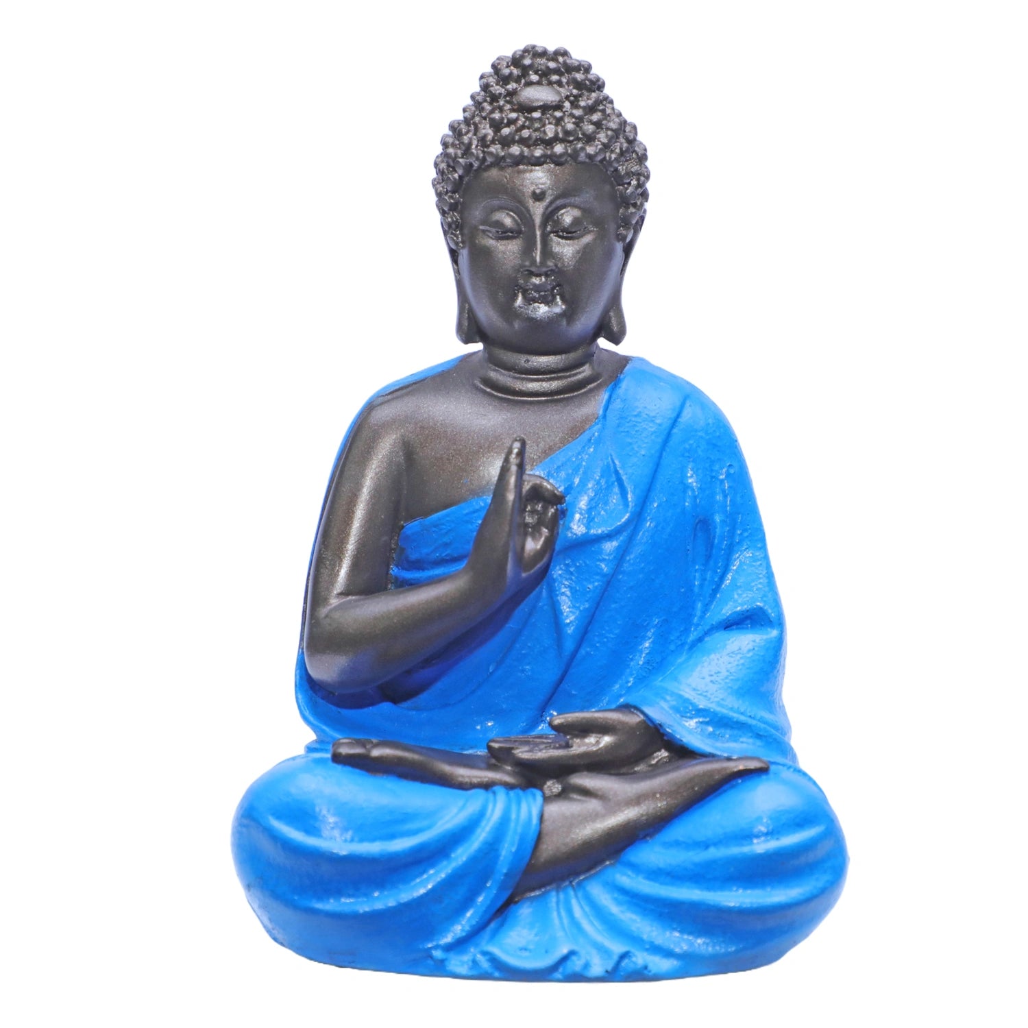 Ashnam Small Teaching Buddha - Bronze & Blue, 14.3cm