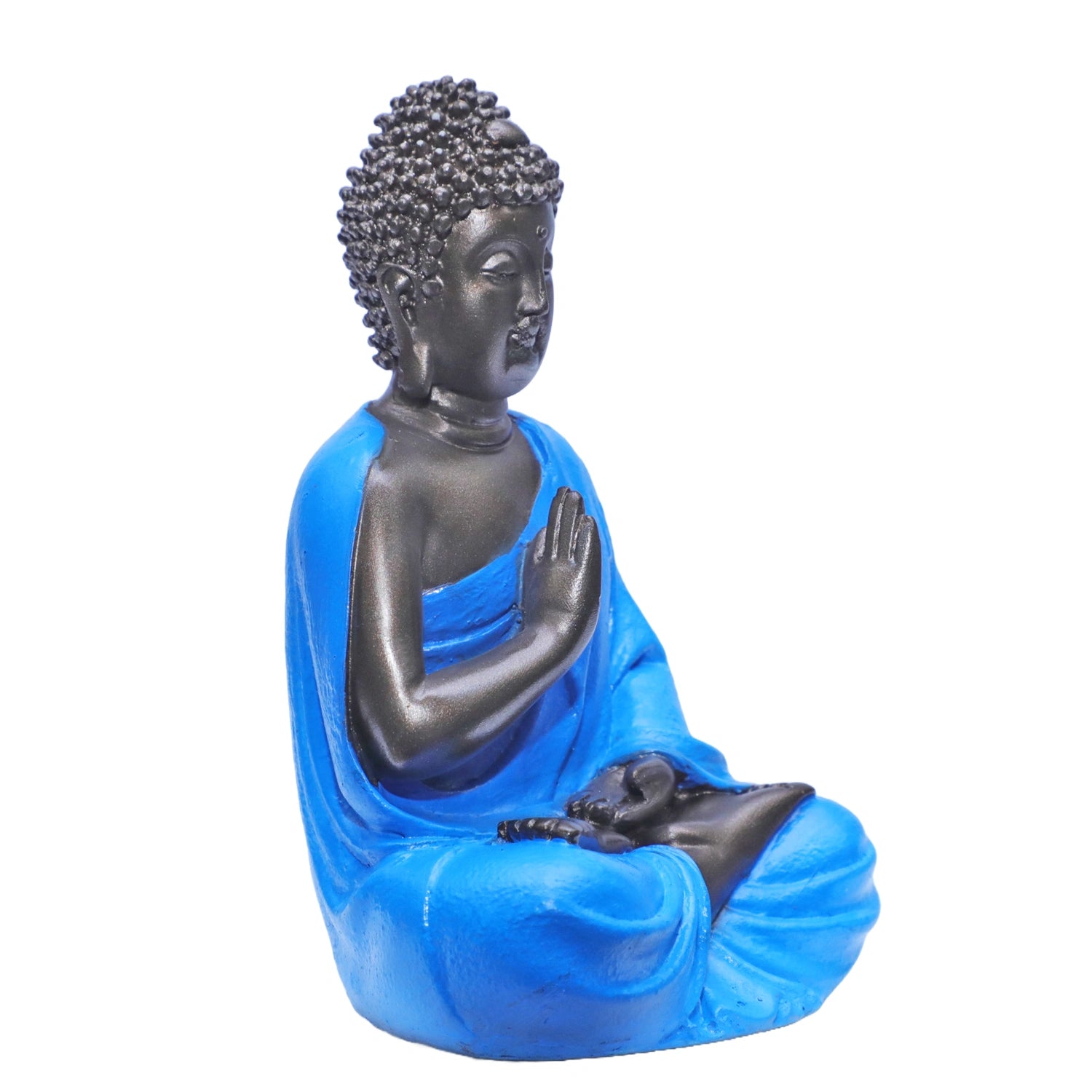 Ashnam Small Teaching Buddha - Bronze & Blue, 14.3cm