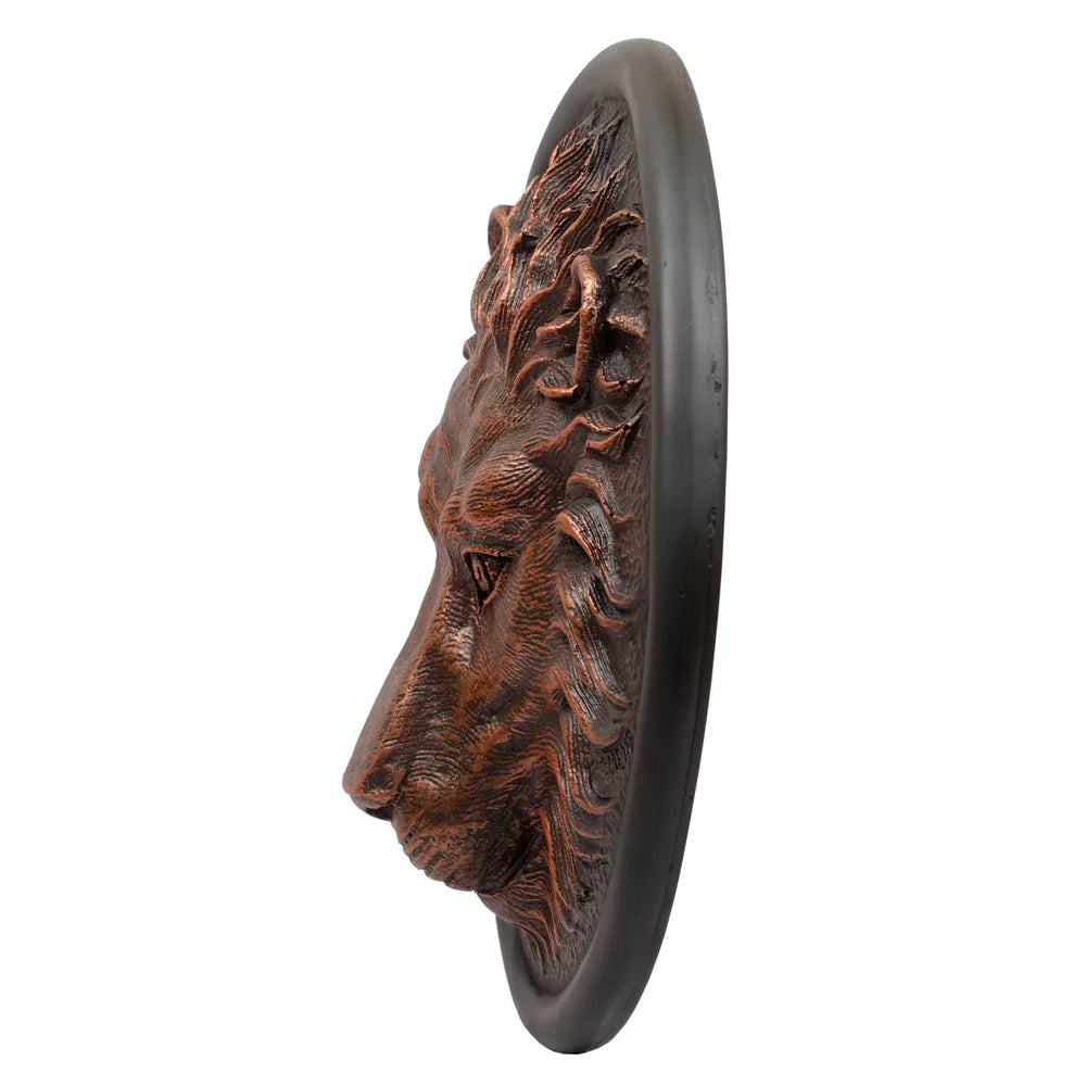 Lion Head Wall Art Showpieces, 26.7cm, Golden & Bronze