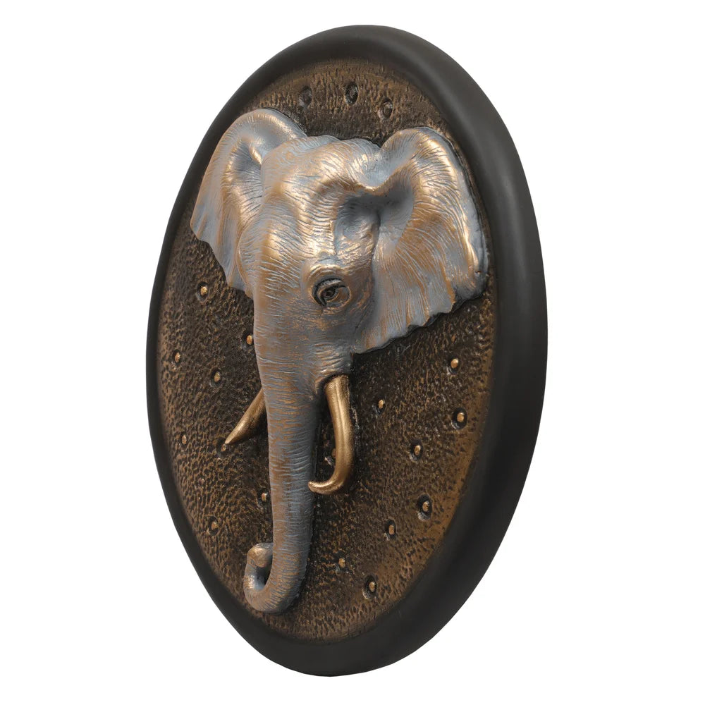 Elephant Head Wall Art, 28.5cm, Multicolor
