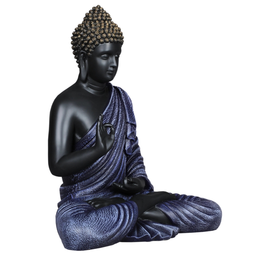 Blessing Buddha 15 Inch Decorative Showpiece – Black & Blue