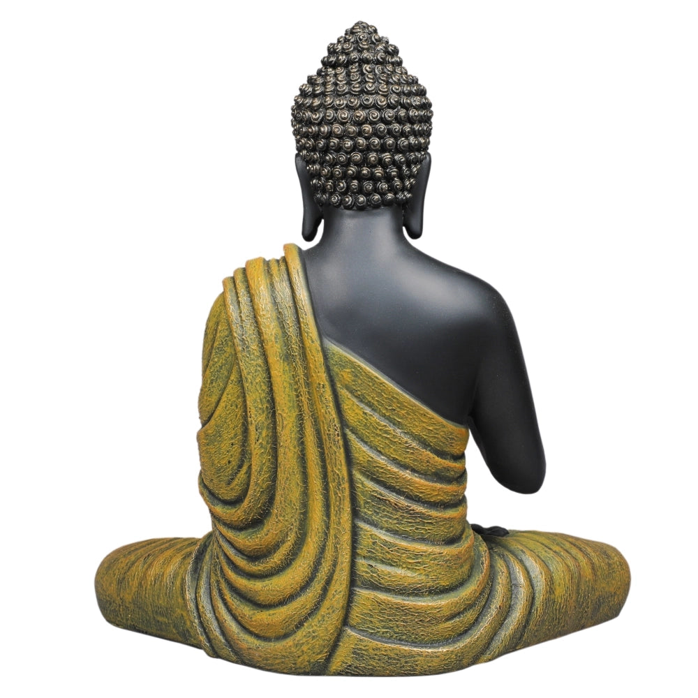 Blessing Buddha 15 Inch Decorative Showpiece – Brown & Yellow