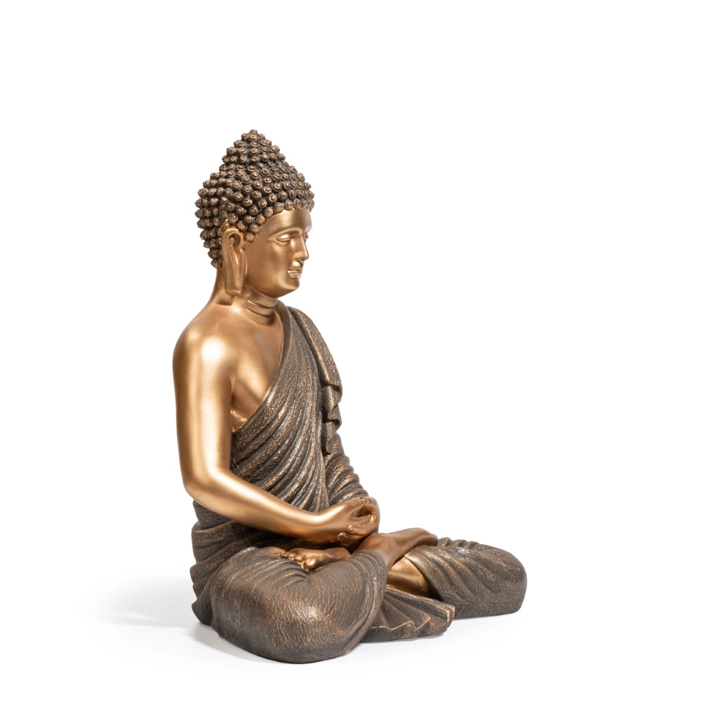 Ashnam Meditative Buddha 15 Inch Decorative Showpiece – Gold