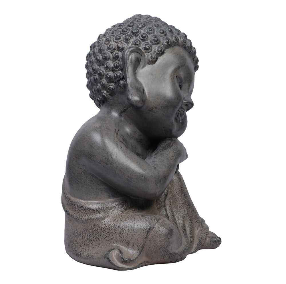 Thinking Monk Decorative Showpiece - Rust Iron, 17cm