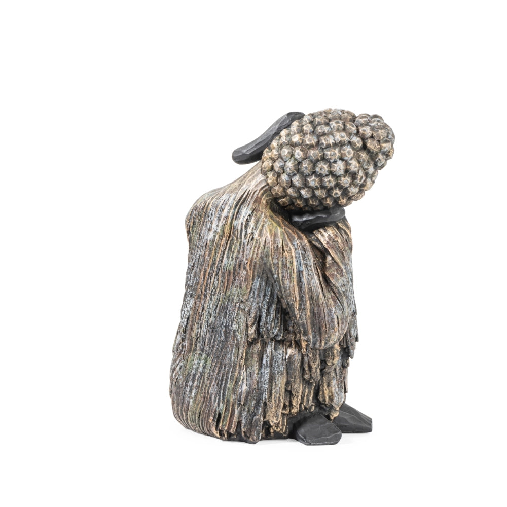 Ashnam Wood Finish Resting Buddha – Black & Gold