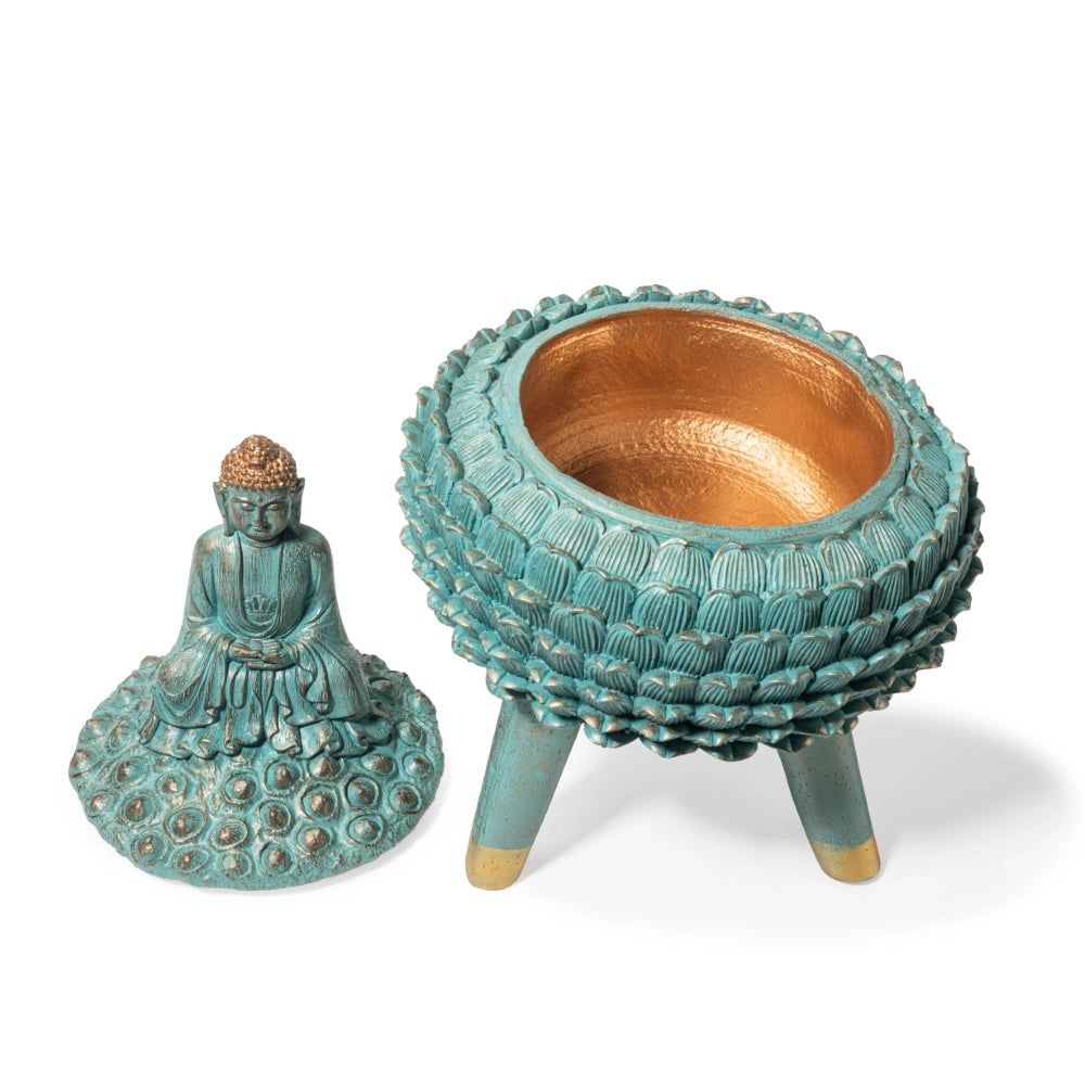 Ashnam Buddha With Jewellery Storage Box, Pastle Blue