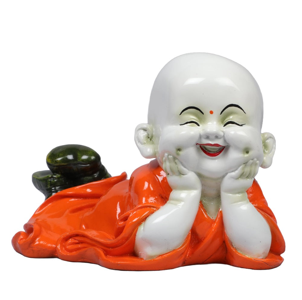Ashnam Joyful Little Monk - Orange, 19cm