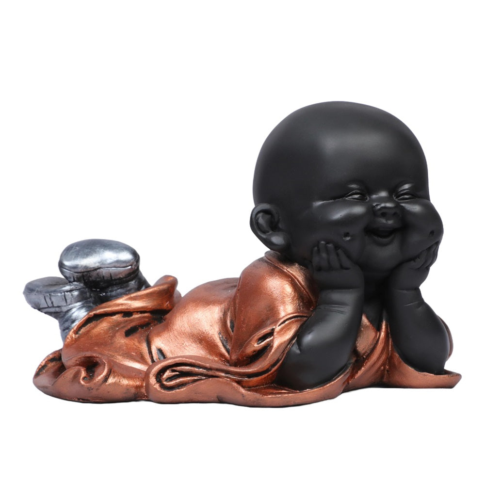 Ashnam Joyful Little Monk - Copper, 19cm