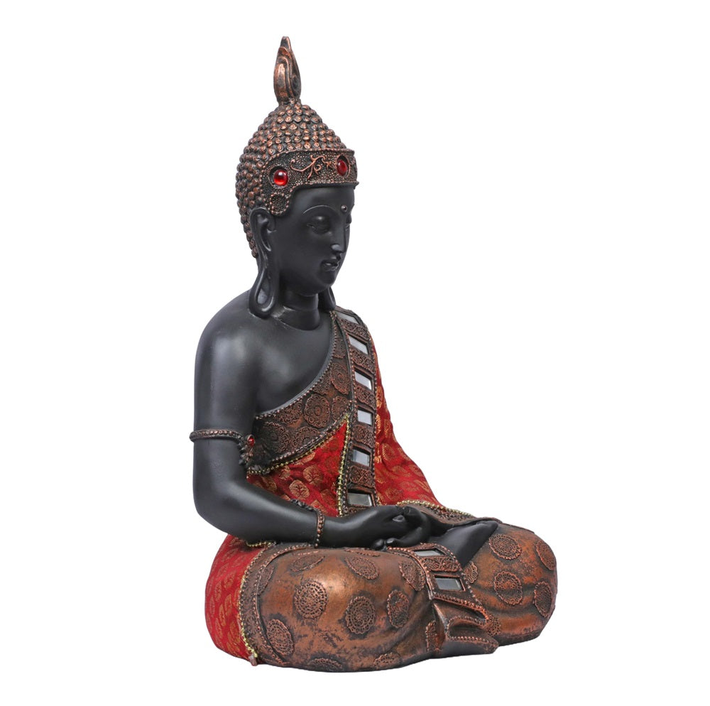 Ashnam Meditative Buddha - Black & Red
