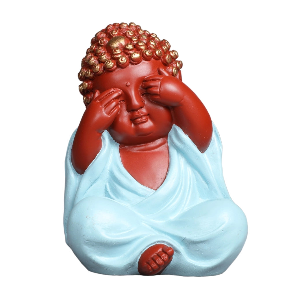 Monk – Dont See Bad Decorative Showpiece – Light Blue