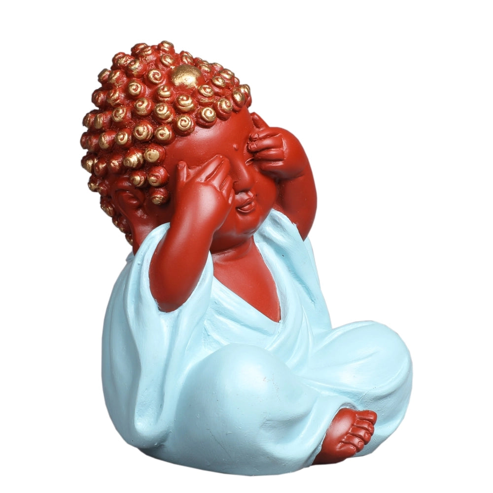 Monk – Dont See Bad Decorative Showpiece – Light Blue