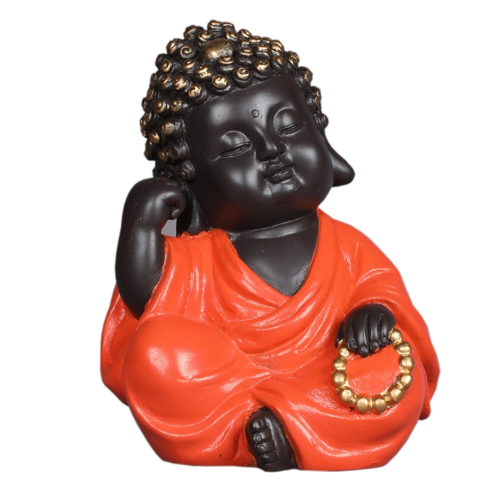 Monk – Dont Hear Bad Decorative Showpiece – Orange