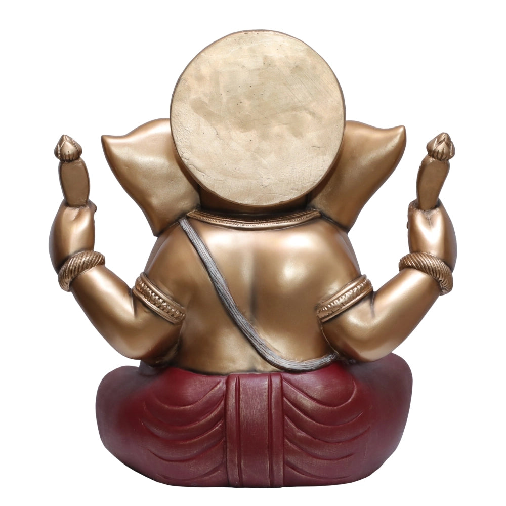 Ashnam Big Ganesha Showpiece – Red & Gold