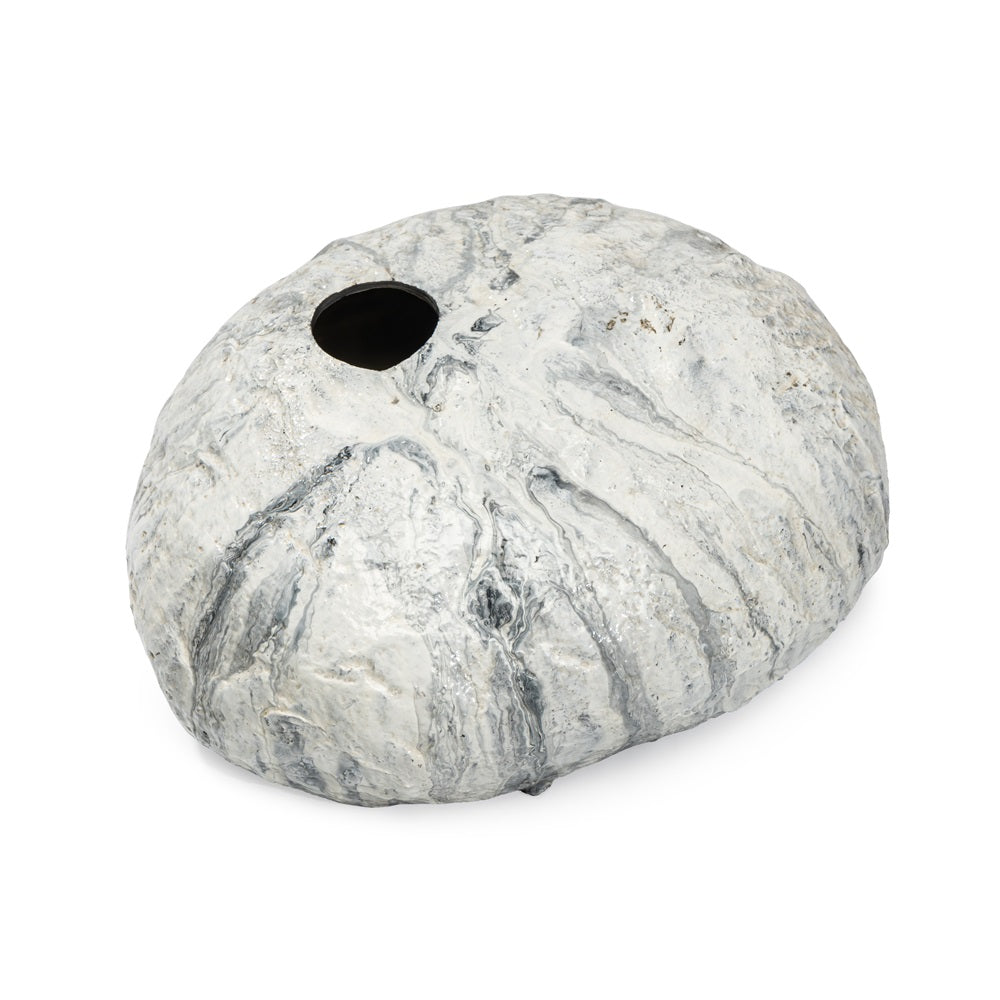 Ashnam Elegant Polyresin Stone Finish Flower Pot - Antique White, 24cm