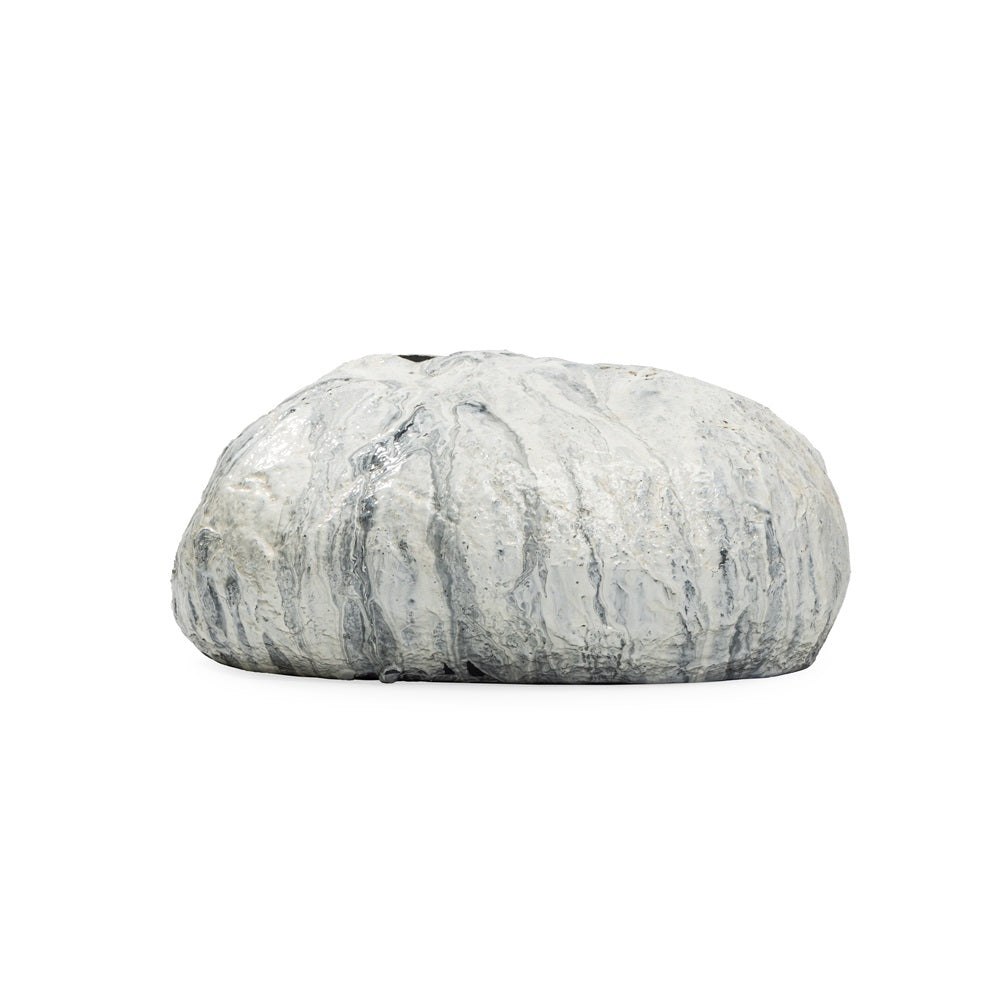 Ashnam Elegant Polyresin Stone Finish Flower Pot - Antique White, 24cm