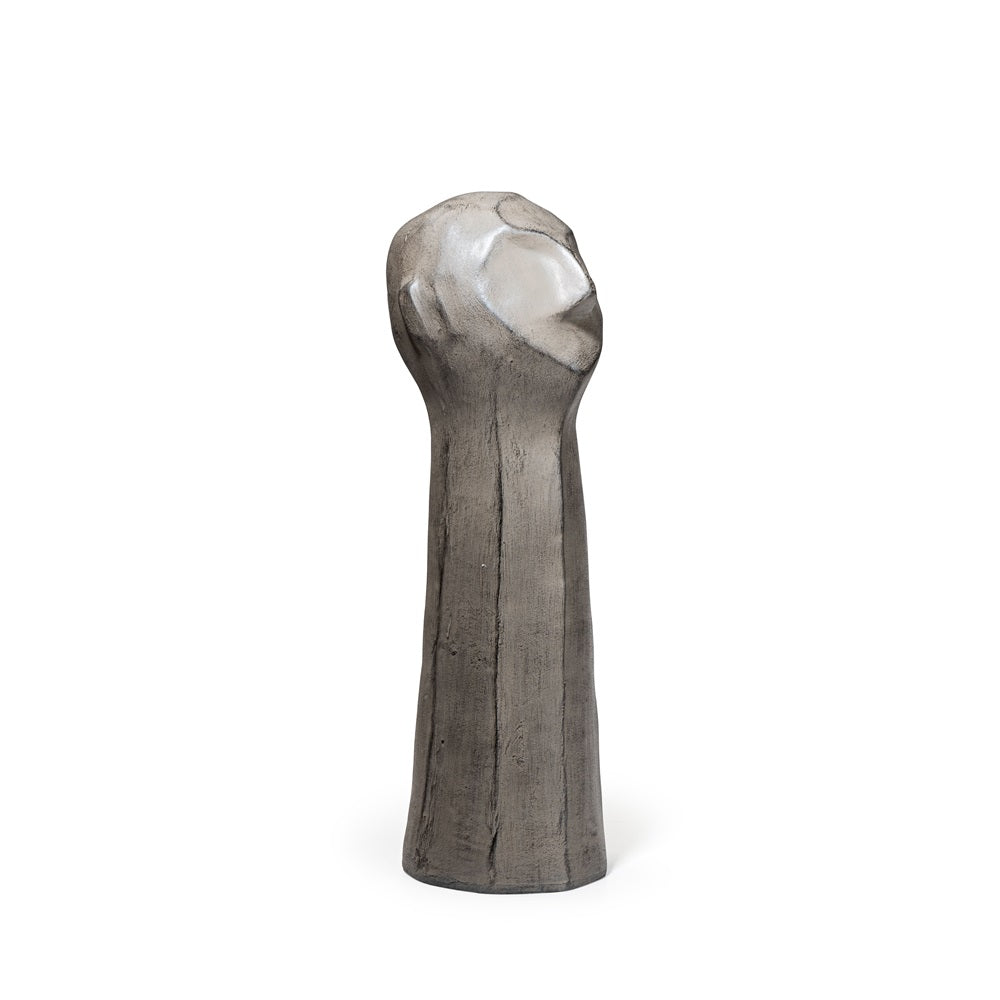 Ashnam Abstract Man Head Figurine - Cement Grey, 36cm