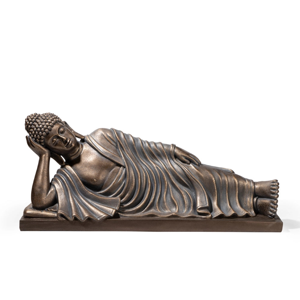 Ashnam Reclining Buddha Decorative Showpiece For Home Décor – Antique Bronze
