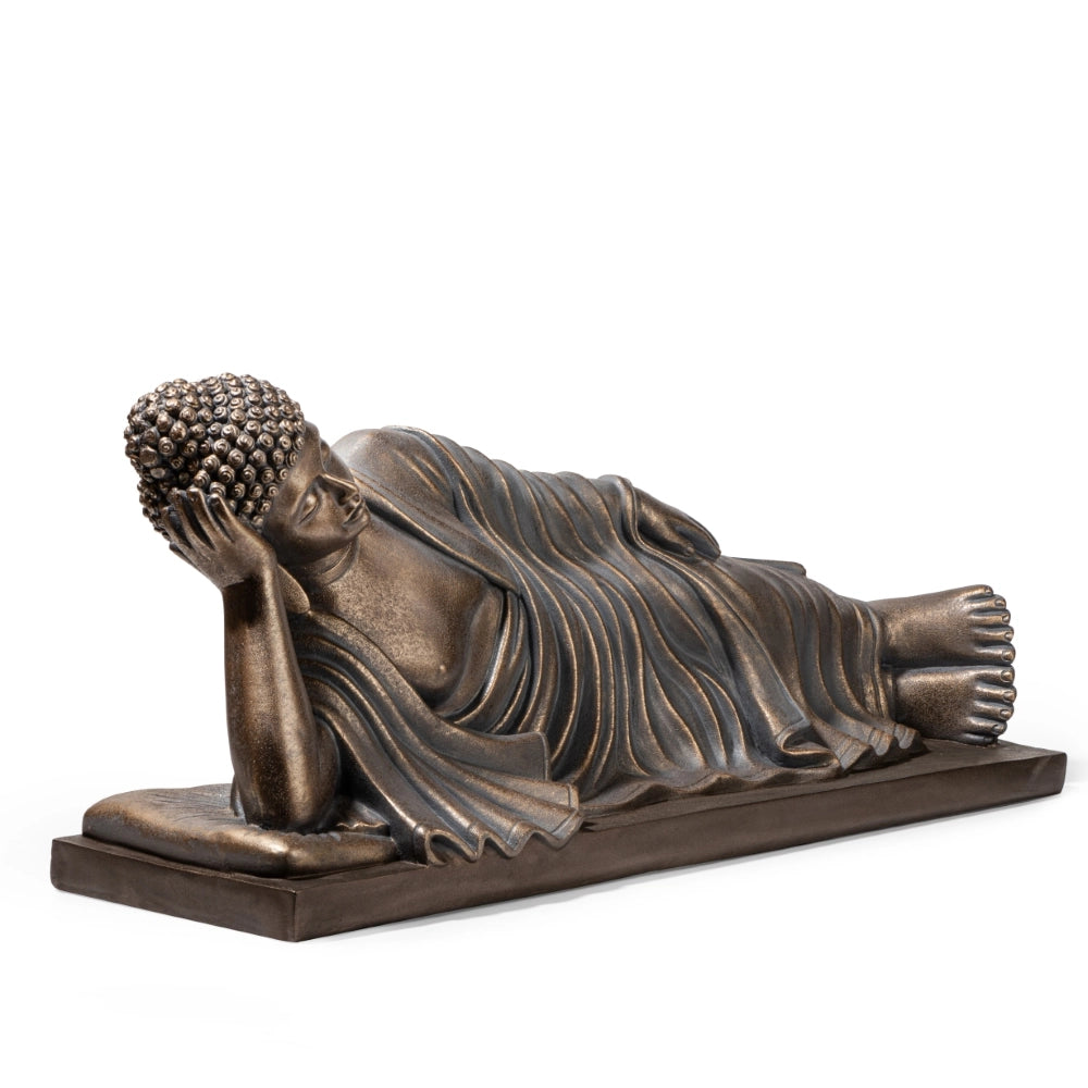Ashnam Reclining Buddha Decorative Showpiece For Home Décor – Antique Bronze