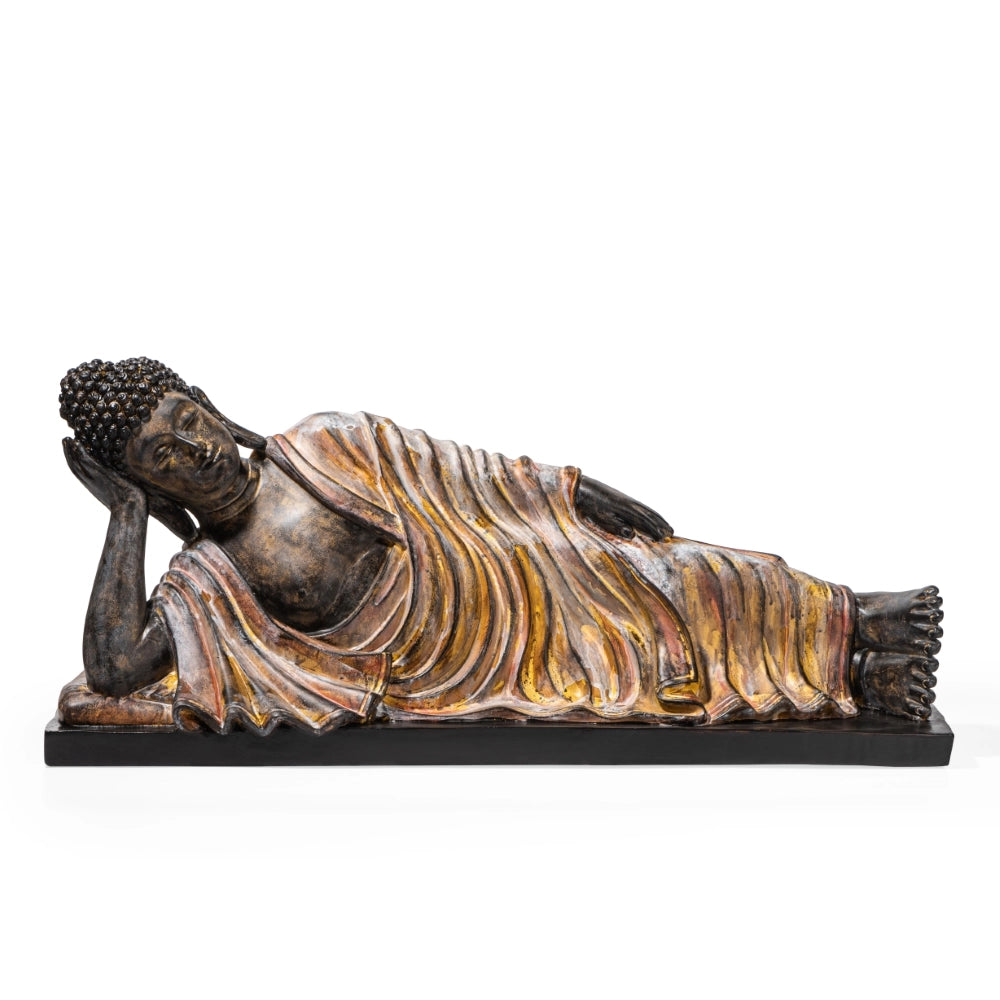 Ashnam Reclining Buddha Decorative Showpiece For Home Décor – Multicolor
