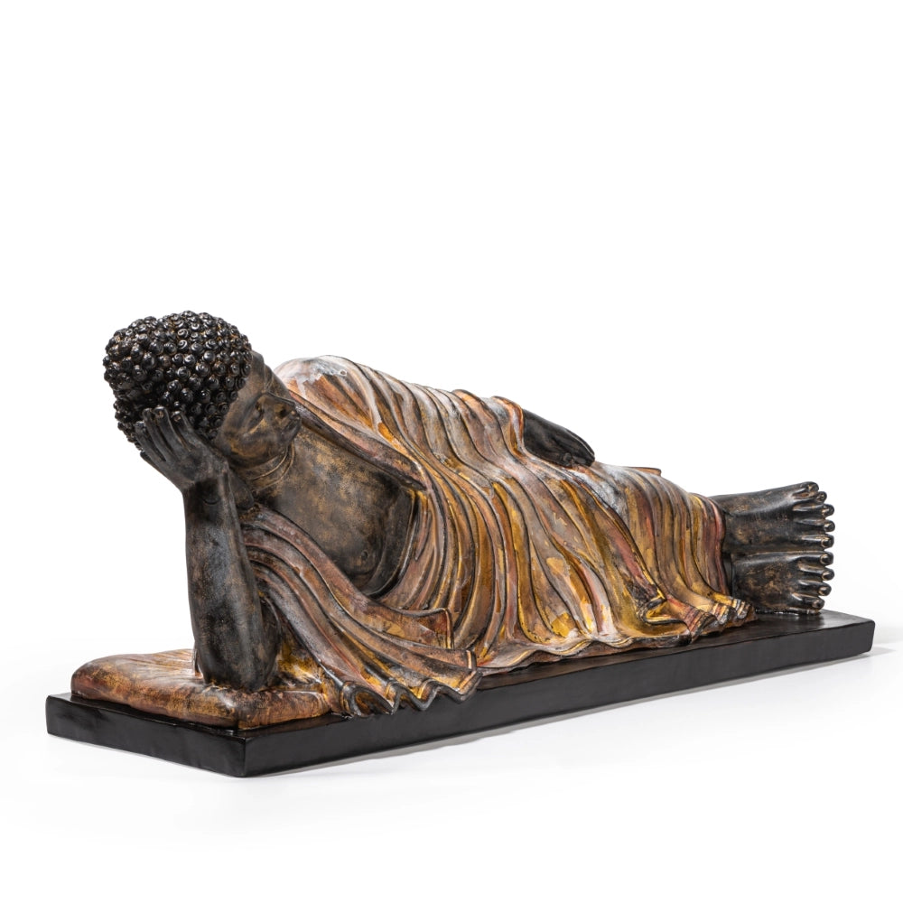 Ashnam Reclining Buddha Decorative Showpiece For Home Décor – Multicolor
