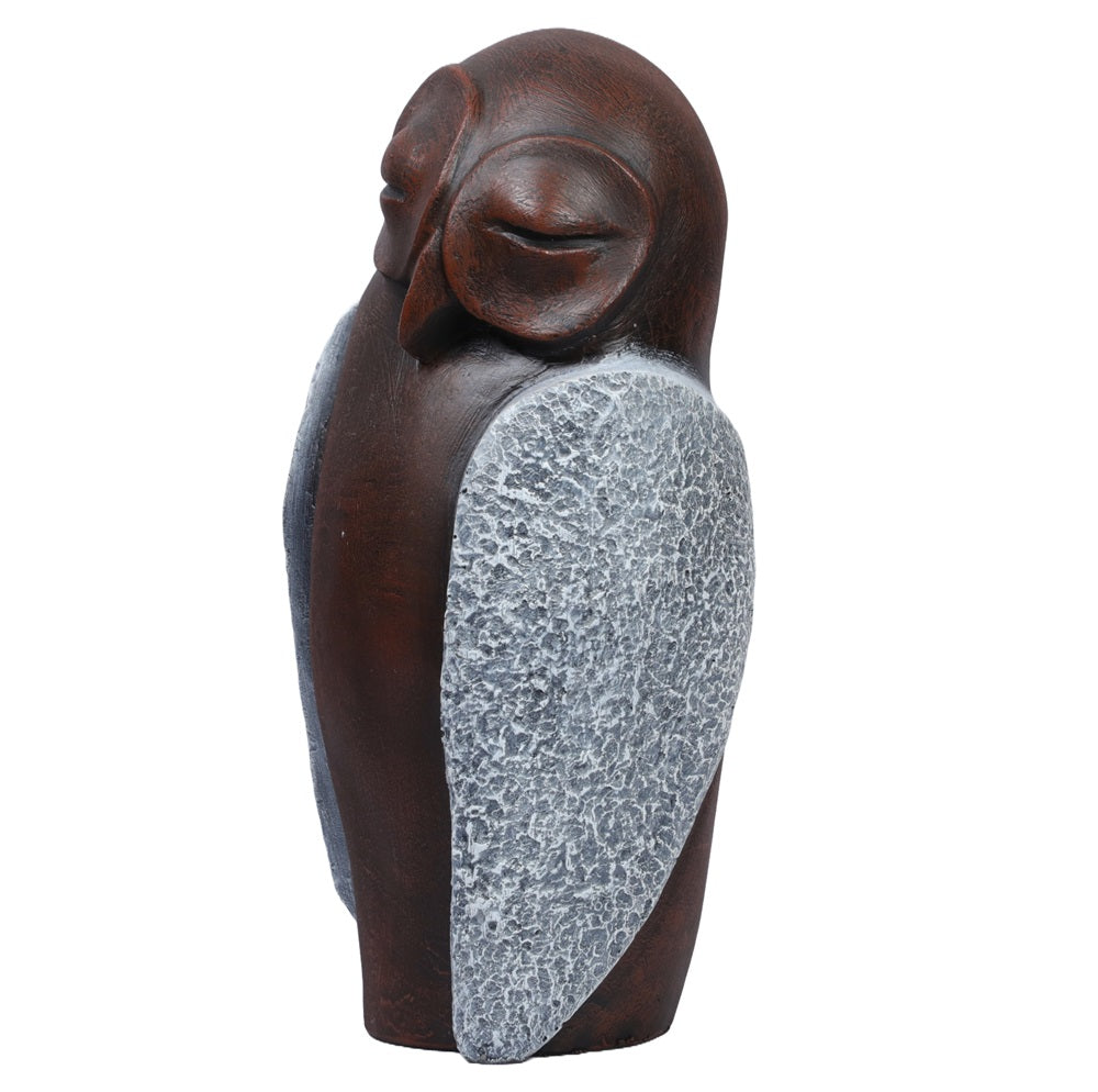 Ashnam Subtle Charm Wise Bird - Woody Brown & Storm Grey, 27cm