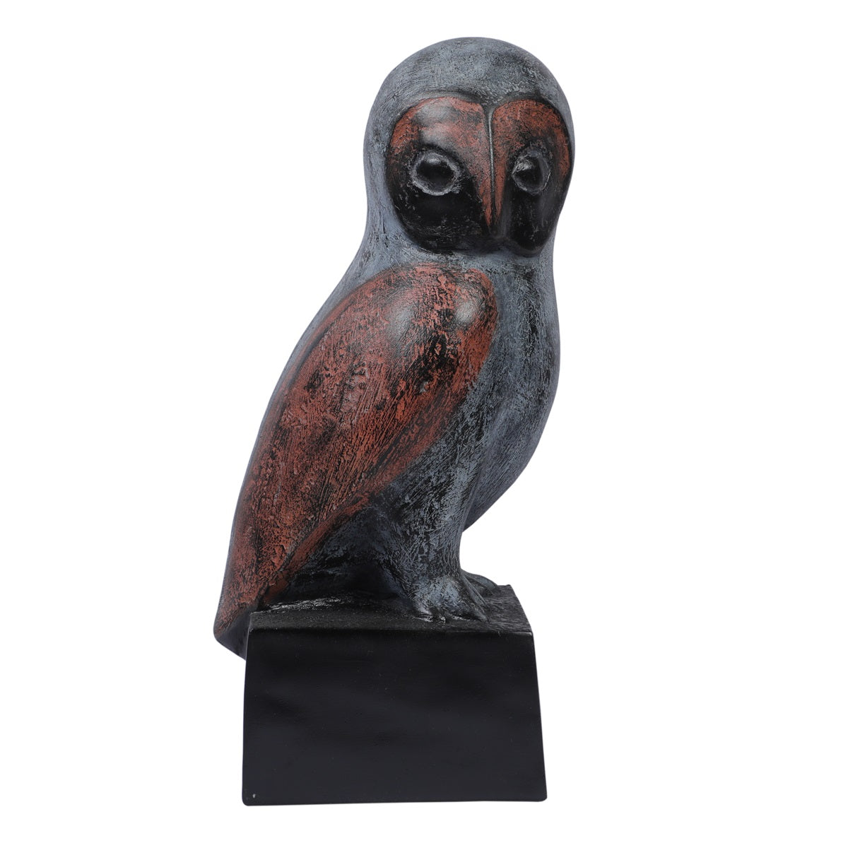 Ashnam Rightward-Gazing Wisebird - Smokey Grey & Copper Rust, 31cm